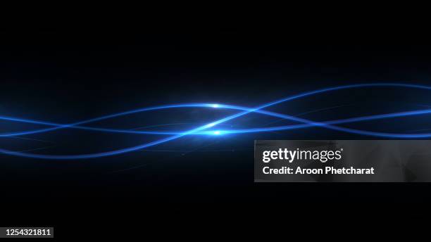 glow light curved rays on a dark background, futuristic wave flash,  glowing neon spiral. - glowing line stock pictures, royalty-free photos & images