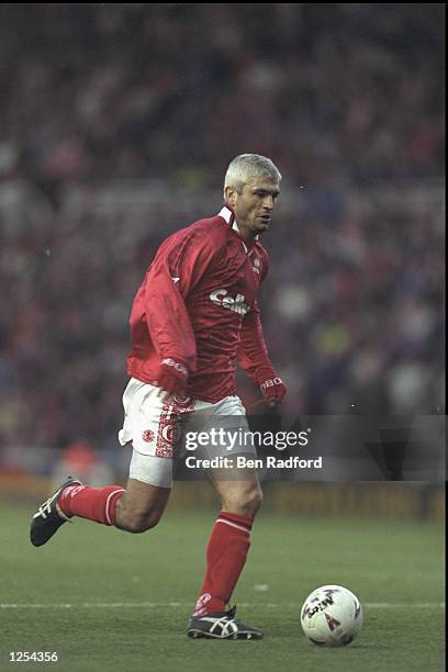 Fabrizio Ravanelli of Middlesbrough in action during the FA Carling Premier league match between Middlesbrough and Manchester United at the Riverside...