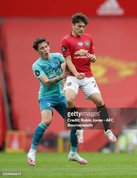 Wales team-mates Harry Wilson of Bournemouth and Daniel James of Manchester United during the Premier League match between Manchester United and AFC...