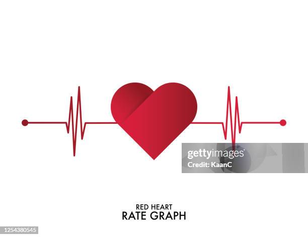 illustrations, cliparts, dessins animés et icônes de pouls cardiaque. couleurs rouges et blanches. battement de coeur solitaire, cardiogramme. illustration vectorielle de style plat. illustration de stock - auscultation-au-stéthoscope