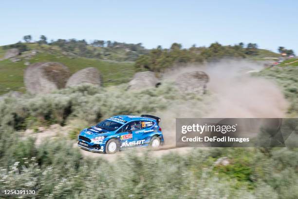 Adrien Fourmaux and Alexandre Coria from France racing with Ford Fiesta Mk II races during Day Three of the FIA World Rally Championship Portugal on...