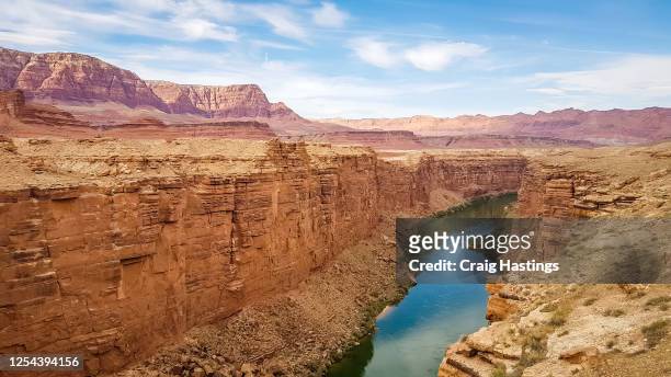 marble canyon and colorado river in coconino county, arizona, united states - marble - fotografias e filmes do acervo