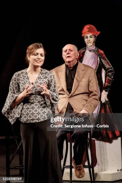 Dario Fo performs at Teatro degli Arcimboldi on November 28, 2014 in Milan, Italy.