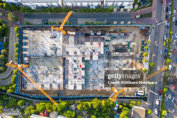 top view of construction site. - building top foto e immagini stock