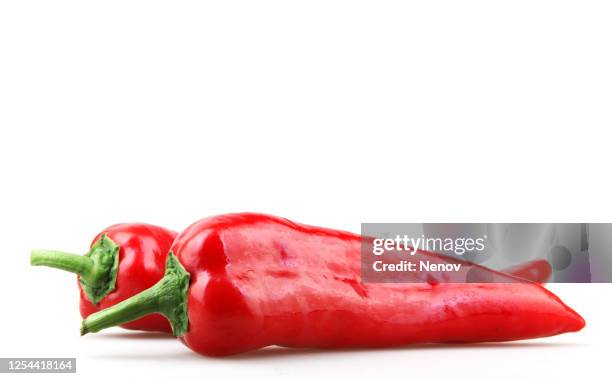 red chili pepper on white background - cayenne ストックフォトと画像