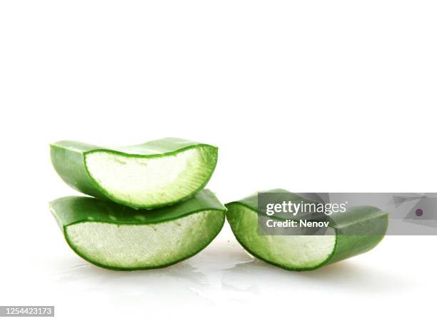 aloe vera plant - aloe slices stock pictures, royalty-free photos & images