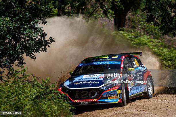 Ricardo Teodosio and Jose Teixeira in action during Day Three of the FIA World Rally Championship Portugal on May 13, 2023 in Porto, Portugal.