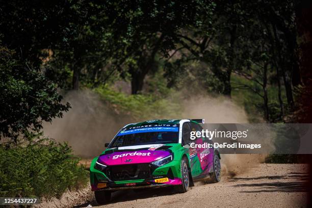 Gregor Jeets and Timo Taniel in action during Day Three of the FIA World Rally Championship Portugal on May 13, 2023 in Porto, Portugal.