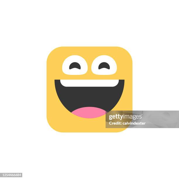emoticon design cute cube shape - cube icon vector stock illustrations