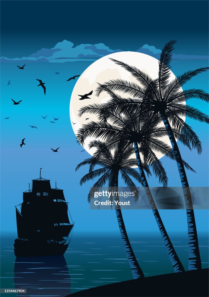 Majestic Sailing Ship at Sea