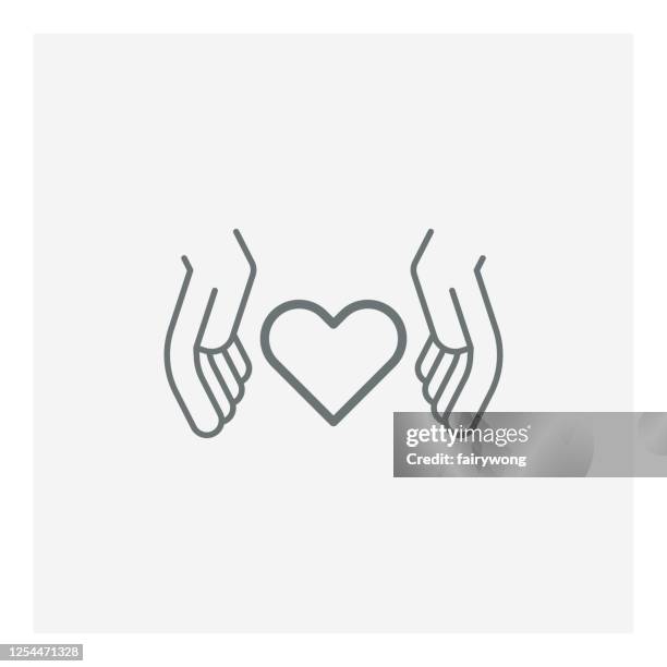heart in hands symbol,vector icon - volunteering covid stock illustrations