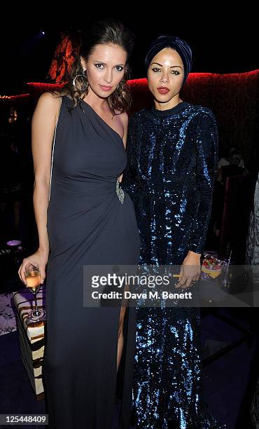 Sasha Volkova and Ana Araujo attend an after party celebrating Roberto Cavalli's new Sloane Street boutique at Battersea Power Station on September...