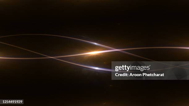 glow light curved rays on a dark background, futuristic wave flash,  glowing neon spiral. - technology lens flare stock pictures, royalty-free photos & images