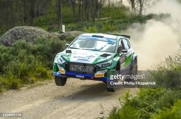 Porto , Portugal - 13 May 2023; Josh McErlean and John Rowan of Ireland in their Hyundai i20 during day three of the FIA World Rally Championship...