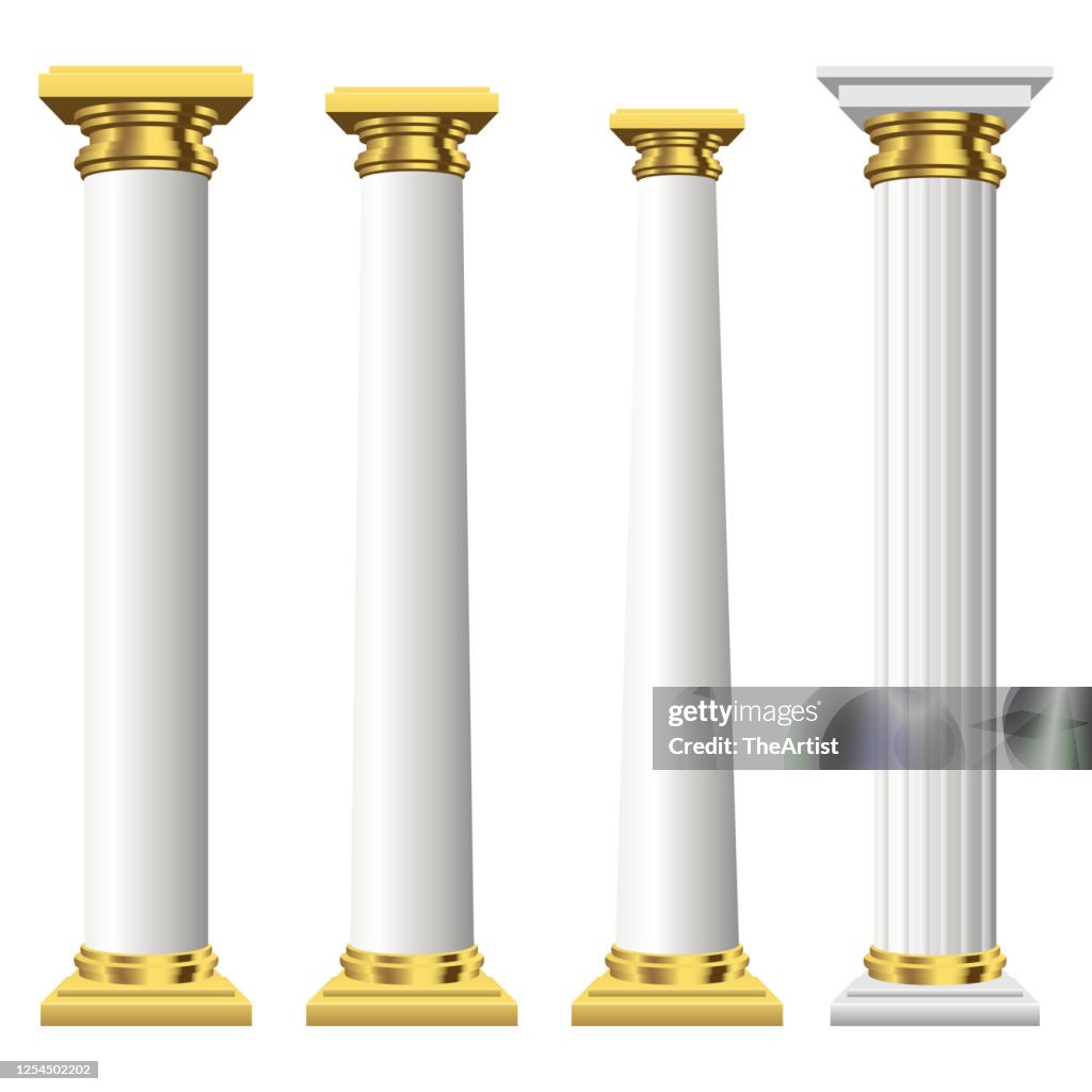 Rustic Column Vector Antique Columns Vector Design Illustration Isolated On White Background ...