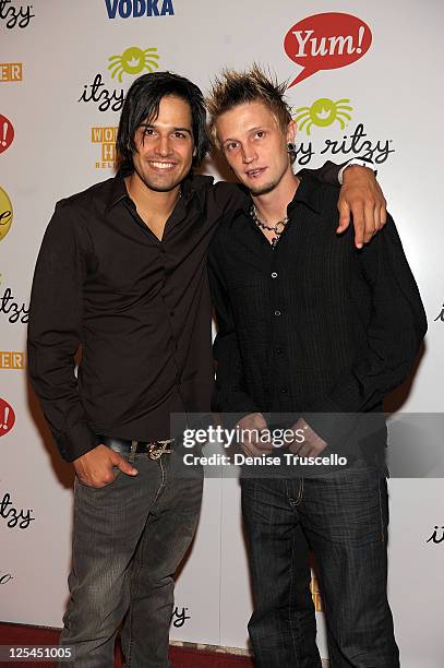 Ricardo Laguna and Kane "Insane" Friesen attend World Hunger Relief Fundraiser for UN World Food Program at Eve Nightclub on October 11, 2010 in Las...