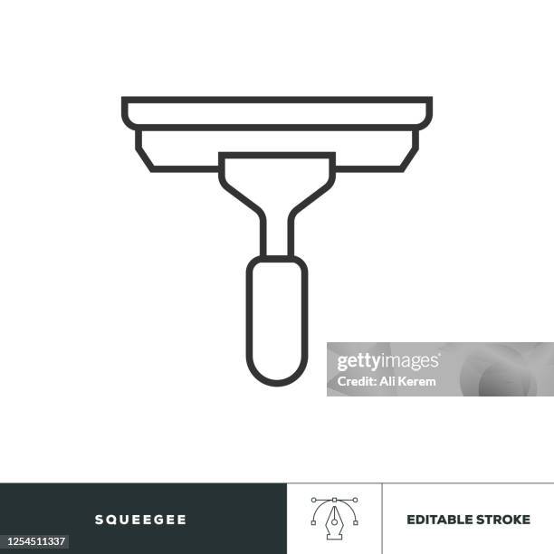 squeegee editable stroke icon - squeegee stock illustrations