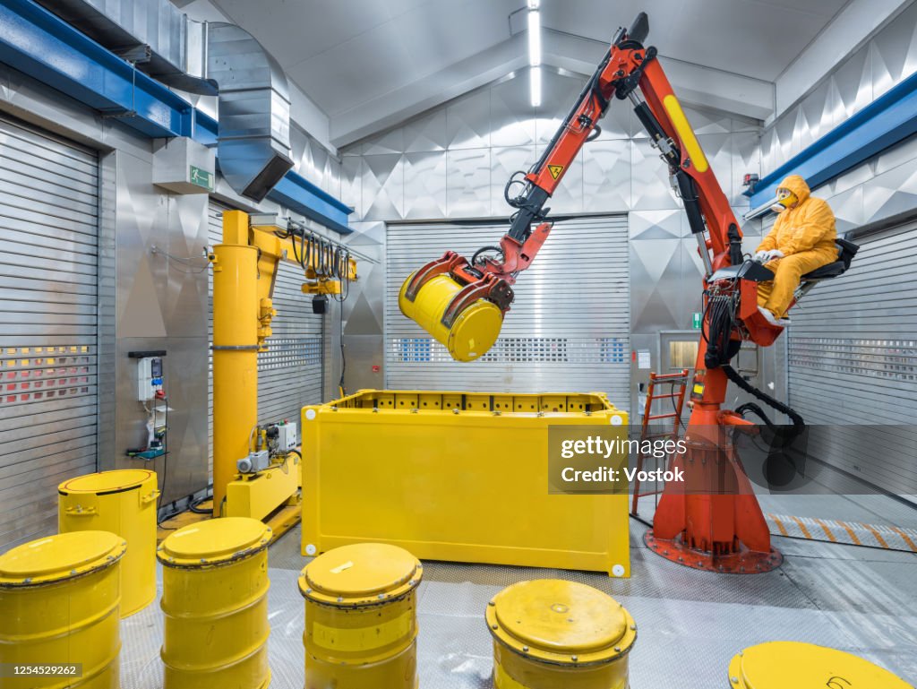Storage of nuclear waste barrels