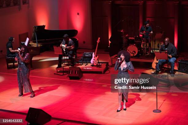 Claudia Kariuki and Dannielle Steers perform 'Enough is Enough' on stage during "Turn Up London" at Cadogan Hall on June 29, 2020 in London, England....