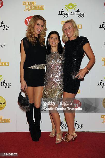 Brandi Glanville, Geneva Wasserman and guest attend World Hunger Relief Fundraiser for UN World Food Program at Eve Nightclub on October 11, 2010 in...