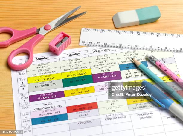 school timetable - homeschooling stock pictures, royalty-free photos & images