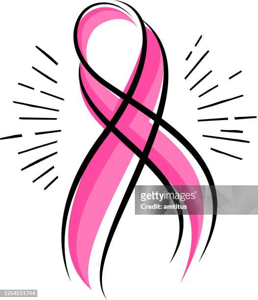 pink ribbon glow - cancer awareness stock illustrations