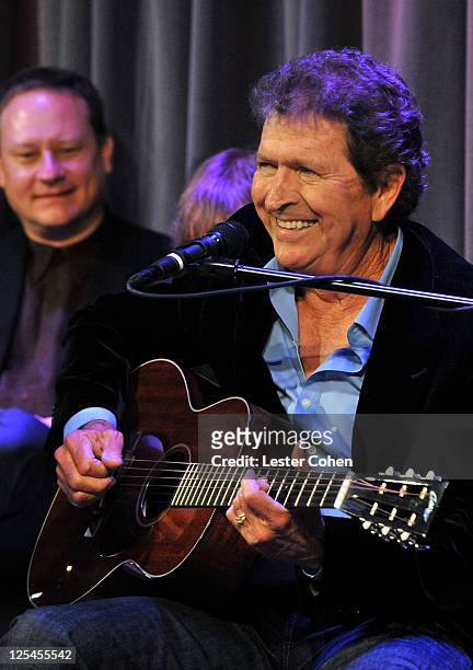 Songwriter Mac Davis performs during the New Songwriters Hall of Fame Gallery Ribbon-Cutting Ceremony at the Clive Davis Theater at The GRAMMY Museum...