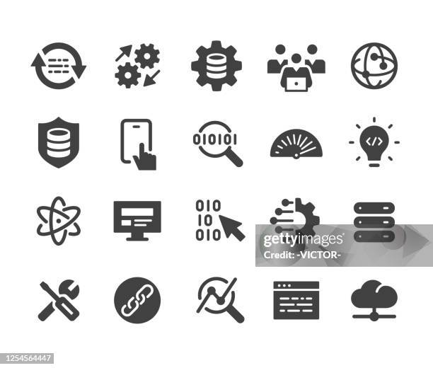 software and technology icons - classic series - automatic stock illustrations