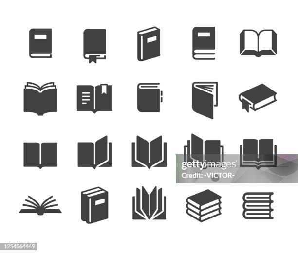 book icons - classic series - open stock illustrations