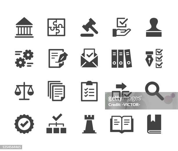 compliance icons - classic series - rules stock illustrations
