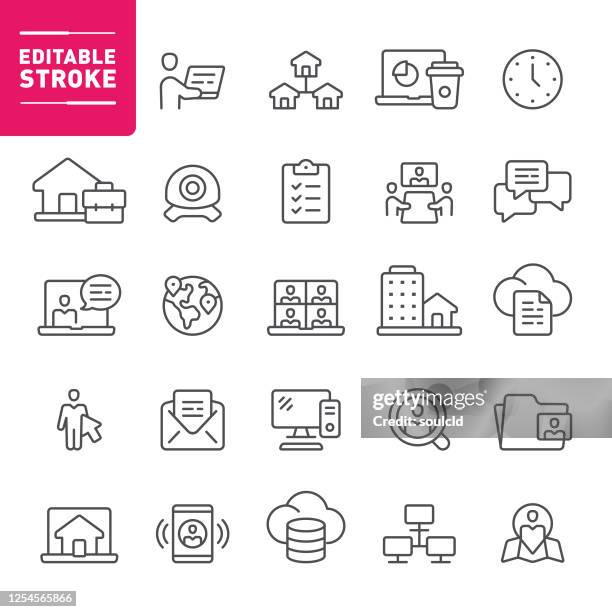 remote work icons - first job stock illustrations