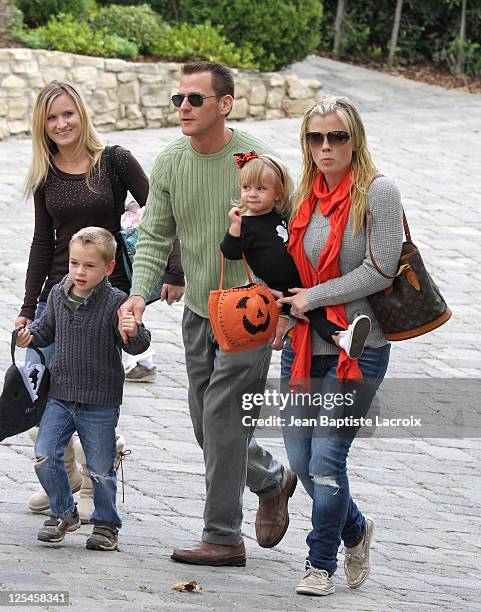 Alison Sweeney, Dave Sanov and their children, Benjamin Sanov and Megan Sanov attend the Pottery Barn Kids' Halloween Carnival benefitting Operation...