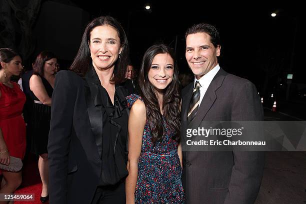 Producer Mimi Rogers, Lucy Julia Rogers-Ciaffa, and Chris Ciaffa at 20th Century Fox World Premiere of "Unstoppable" at the Regency Village Theatre...