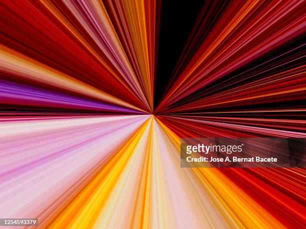 multicolored abstract background with vanishing point. - velocità foto e immagini stock