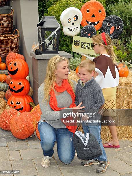 Alison Sweeney and son, Benjamin Sanov attend the Pottery Barn Kids' Halloween Carnival benefitting Operation Smile at a private residence on October...