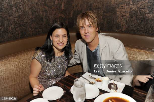 Geneva Wasserman and Larry Birkhead attend Beso restaurant at CityCenter for the World Hunger Relief fundraiser on October 11, 2010 in Las Vegas,...