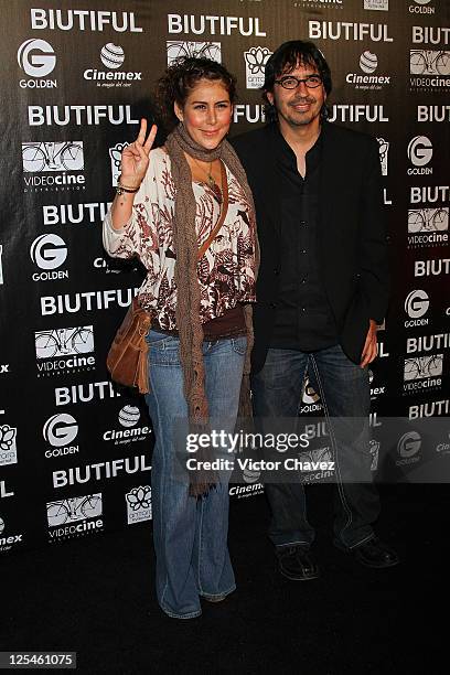 Actress Vica Andrade and Tv producer Guillermo Del Bosque attend the Mexico City Premiere of "Biutful" at Cinemex Antara Polanco on October 18, 2010...