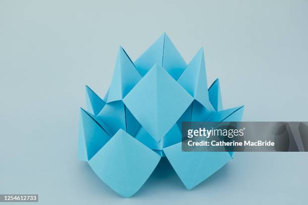 blue lotus origami - catherine macbride stock pictures, royalty-free photos & images