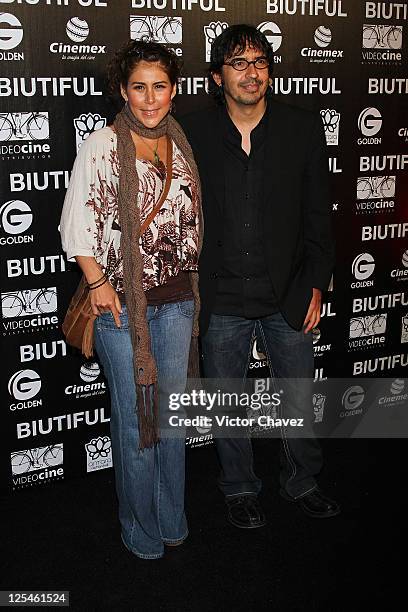 Actress Vica Andrade and Tv producer Guillermo Del Bosque attend the Mexico City Premiere of "Biutful" at Cinemex Antara Polanco on October 18, 2010...