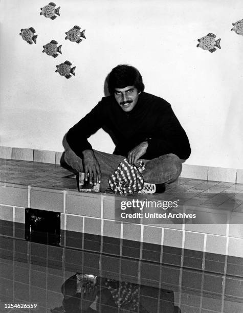 Der amerikanische Weltklasse Schwimmer Mark Spitz bei den Olympischen Spielen in München, Deutschland 1970er Jahre.