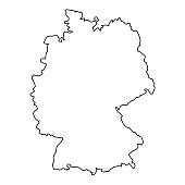 Germany map line contour vector