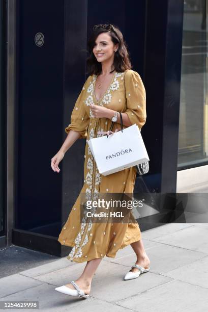 Lucy Mecklenburgh seen shopping at Pandora Marble Arch on July 06, 2020 in London, England.