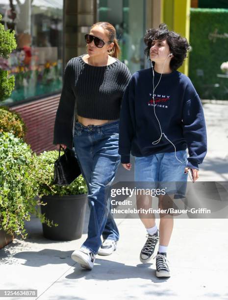 Jennifer Lopez and Emme Maribel Muniz are seen on May 13, 2023 in Los Angeles, California.