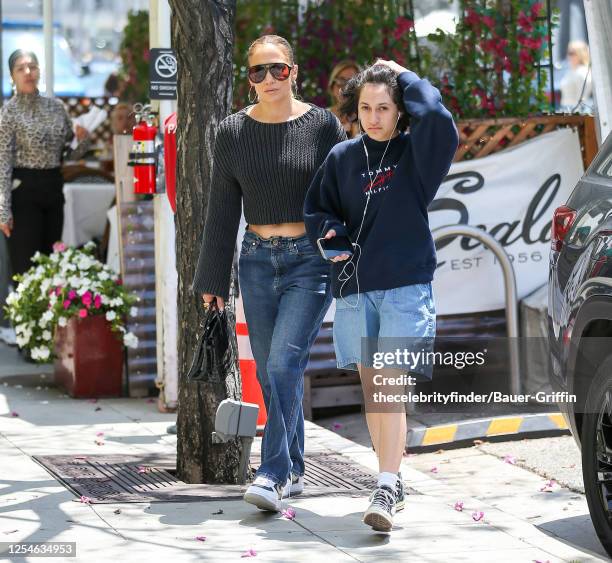 Jennifer Lopez and Emme Maribel Muniz are seen on May 13, 2023 in Los Angeles, California.