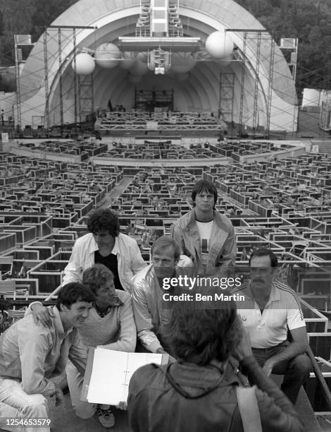 British comedy troupe Monty Python including Michael Palin, Terry Jones , Eric Idle, Graham Chapman , Terry Gilliam, and John Cleese, clown about...