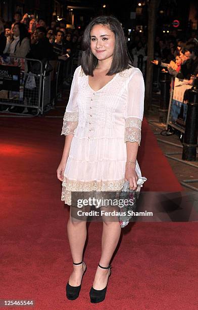 Yasmin Paige attends the 'Submarine' screening as part of the 54th BFI London Film Festival at on October 22, 2010 in London, England.