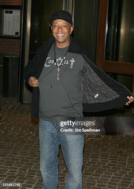 Russell Simmons attends The Cinema Society & Everlon Diamond Knot Collection screening of "Welcome To The Rileys" on October 18, 2010 at the Tribeca...