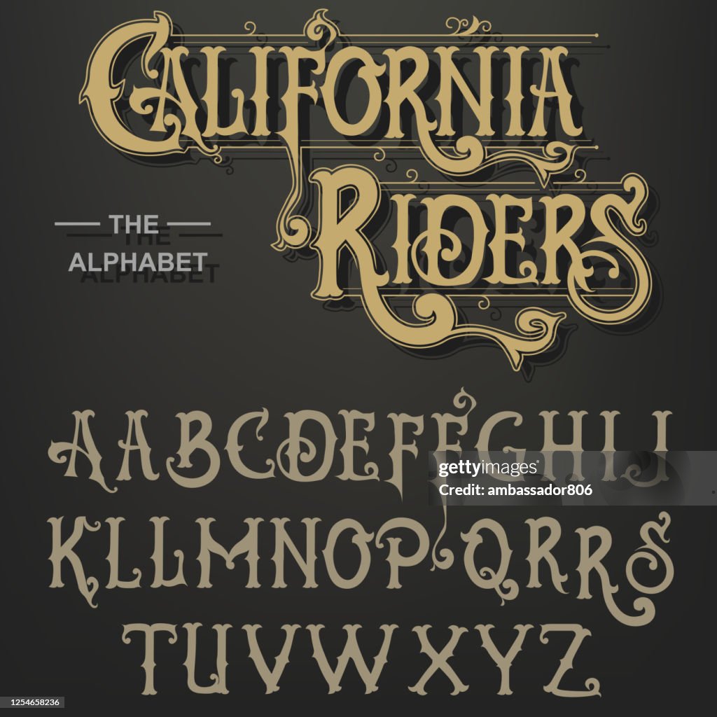 Duke Gothic Script Gothic Font Original Typeface Handmade Medieval Script Capital ...