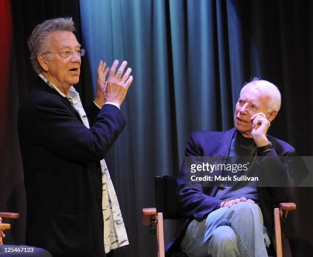 Musician Ray Manzarek of The Doors and Elektra Records founder Jac Holzman attend An Evening With Jac Holzman at The GRAMMY Museum on November 8,...