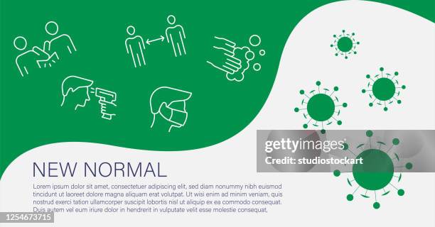 new normal. coronavirus concept - new normal stock illustrations